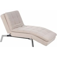 Beliani - Chaiselongue Beige Samtstoff Verstellbarer Kopfteil Schlaffunktion Retro Design Glamouröser Stil Beliani - Chaiselongue Beige Samtstoff Verstellbarer Kopfteil Schlaffunktion Retro Design Glamouröser Stil von BELIANI