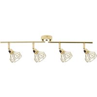 Deckenleuchte Gold Metall 4-flammig verstallbar Diamant Form Industrie Look Moderne Wandlampe - Gold von BELIANI