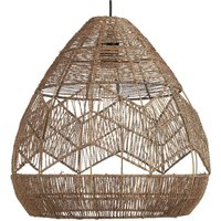 Beliani - Hängeleuchte Beige Papiergeflecht Rattan-Optik geflochten Schirm glockenförmig geschwungene Form 125 cm Boho Stil - Natürlich von BELIANI