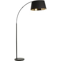 Stehlampe Schwarz 197 cm aus Metall mit Stoffschirm langes Kabel mit Schalter Bogenlampe Modernes Design - Kupfer von BELIANI
