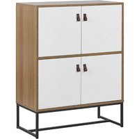 Moderne Kommode Heller Holzfarbton / Weiß 4 Türen mdf- Platte Metall für Schlafzimmer für Wohnzimmer Moderne Kommode Heller Holzfarbton / Weiß 4 Türen mdf- Platte Metall für Schlafzimmer für Wohnzimmer von BELIANI