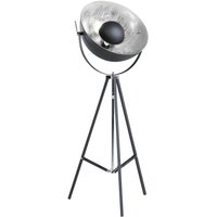 Stehlampe Schwarz und Silber Metall 165 cm Scheinwerfer-Look verstallbarer Schirm Dreibeinig langes Kabel mit Schalter Industrie Design von BELIANI