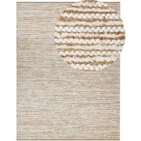 Beliani - Moderne Teppiche Beige und Weiß 300 x 400 cm Rechteckig Handgewebt Wendbar Niedrigflor Modernes Wohnzimmer Schlafzimmer von BELIANI