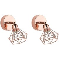 Wandleuchte Kupfer Metall 2er Set verstallbar Diamant Form Industrie Look Moderne Wandlampe von BELIANI