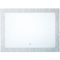 Wadspiegel Transparent 60 x 80 cm mit LED-Beleuchtung Antibeschlagsystem Touch-Schalter Dekorativ Rechteckig Badezimmer Flur Modern - Silber von BELIANI