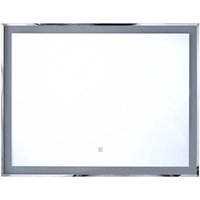 Badspiegel Silber 90 x 70 cm Kunststoff mit led Beleuchtung Rechteckiger Modern - Silber von BELIANI