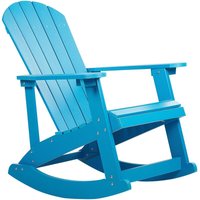 Beliani - Garten Schaukelstuhl Blau Kunstholz Breite Armlehnen Muskoka Adirondack Stil Terrasse Outdoor - Blau von BELIANI