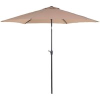 Sonnenschirm Sandbeige Polyester u. Aluminium sechseckig ⌀ 270 cm mit Kurbel verstellbarer Neigungswinkel Terrasse Balkon Garten Outdoor von BELIANI