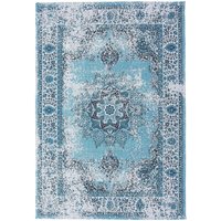 Teppich Blau 140 x 200 cm aus Leder Abstrakt mit nostalgischem Charme Handgefertigt Rechteckig Traditionelles Design - Blau von BELIANI