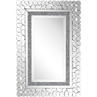 Wandspiegel Silber Glas 60x90 cm rechteckig mit Rahmen aus Acrylglas Modern Wohnaccessoires Wohnzimmer Schlafzimmer Wohnbereich - Silber von BELIANI