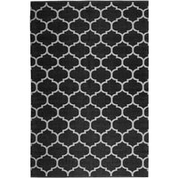 Beliani - Outdoor und Indoor Teppich Schwarz mit Weiß 140 x 200 cm zweiseitig mit marokkanischem Muster Rechteckig Orientalisches Design - Weiß von BELIANI