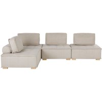 Modulares Ecksofa Beige Polsterbezug 300 x 200 cm Gesteppt 4-Sitzer Wohnlandschaft L-Form aus Verschiedenen Elementen mit Kissen Modern Skandi von BELIANI