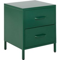 Nachttisch Grün Metall mit 2 Schubladen und 2 Griffen Wohnzimmer Schlafzimmer Kinderzimmer Jugendzimmer Flur von BELIANI
