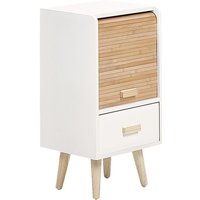 Nachttisch Weiß Paulowniaholz u. MDF-Platte 1 Schublade Bambus-Schiebetür Modern Skandi Kinder Nachtkommode Nachtschrank Schlafzimmer Nachttisch Weiß Paulowniaholz u. MDF-Platte 1 Schublade Bambus-Schiebetür Modern Skandi Kinder Nachtkommode Nachtschrank Schlafzimmer von BELIANI