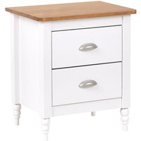 Nachttisch Weiß u. Hellbraun aus Kiefernholz mit 2 Schubladen Stauraum Modern Klassisch Traditionell Retro Nachtschrank für Schlafzimmer Möbel von BELIANI
