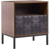 Nachttisch mit 1 Schublade CARAQUET Dunkelbraun von BELIANI