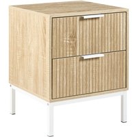 Nachttisch mit 2 Schubladen ROYALLA Hellbraun von BELIANI