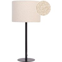Nachttischlampe Beige Boucle Trommelschirm Metallsockel 40 cm Modern Style Wohnzimmer Schlafzimmer von BELIANI