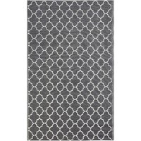 Outdoor Teppich Schwarz Polypropylene 120 x 180 cm mit marokkanischem Muster Rechteckig Kurzflor Gartenaccessoires Terrasse Balkon Wohnzimmer von BELIANI