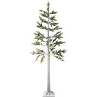 Outdoor Weihnachtsbaum Weiß mit led Lichtern Gefrostete Zweige Schneebedeckt 180 cm für Garten Außenbereich Indoor Weihnachtsdekoration von BELIANI