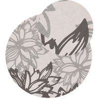 Outdoorteppich Grau 160 cm Rund Florales Blumen Muster Modern Indoor Outdoor Terrasse Balkon Garten Outdoorteppich Grau 160 cm Rund Florales Blumen Muster Modern Indoor Outdoor Terrasse Balkon Garten von BELIANI
