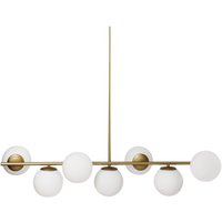 Beliani - Pendelleuchte Gold und Weiß Metall mit Glasschirmen Kugelform 7-Flammig Eleganter Glamouröser Stil Deckenlampe für Wohnzimmer Esszimmer von BELIANI