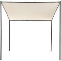 Beliani - Pergola in Beige 282 x 294 cm Schwarzer Rahmen für Garten Terrasse Außenbereich Outdoor Pavillon Gartenpavillon von BELIANI