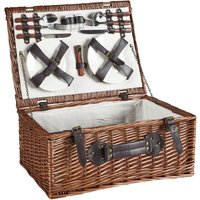 Picknickkorb Braun aus Weide für 4 Personen Inkl. Kühltasche Teller Besteck Weingläser Picknickkorb Braun aus Weide für 4 Personen Inkl. Kühltasche Teller Besteck Weingläser von BELIANI