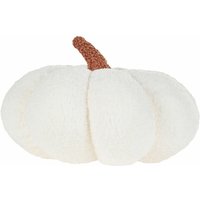 Kürbis Kissen Weiß Bouclé ⌀ 28 cm Wurfkissen Halloween Dekoration Plüschfigur - Grün von BELIANI