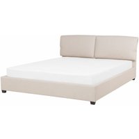 Polsterbett Beige 180 x 200 cm Mit Lattenrost Holzbeine Elegant Modern Polsterbett Beige 180 x 200 cm Mit Lattenrost Holzbeine Elegant Modern von BELIANI