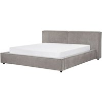 Polsterbett Grau Stoff mit Lattenrost 180 x 200 cm Hohes Gestepptes Kopfteil Retro Design Doppelbett Ehebett Schlafzimmer Ausstattung Möbel Polsterbett Grau Stoff mit Lattenrost 180 x 200 cm Hohes Gestepptes Kopfteil Retro Design Doppelbett Ehebett Schlafzimmer Ausstattung Möbel von BELIANI