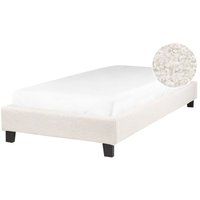 Polsterbett Hellbeige Bouclé Stoffbezug mit Lattenrost 90x200 cm ohne Kopf- und Fußteil Modern Skandi Schlafzimmer Einzelbett Bettrahmen Polsterbett Hellbeige Bouclé Stoffbezug mit Lattenrost 90x200 cm ohne Kopf- und Fußteil Modern Skandi Schlafzimmer Einzelbett Bettrahmen von BELIANI