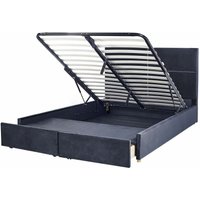 Polsterbett Schwarz Samtstoff mit Lattenrost 180 x 200 cm Hochklappbar 2 Schubladen Hohes Kopfteil Modern Schlafzimmer Möbel Ausstattung Polsterbett Schwarz Samtstoff mit Lattenrost 180 x 200 cm Hochklappbar 2 Schubladen Hohes Kopfteil Modern Schlafzimmer Möbel Ausstattung von BELIANI
