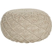 Beliani - Pouf Beige Baumwolle ⌀ 50 cm Rund Geflochten Makramee Strickhocker Strickpouf Boho für Wohnzimmer Kinderzimmer Schlafzimmer Deko Haushalt Beliani - Pouf Beige Baumwolle ⌀ 50 cm Rund Geflochten Makramee Strickhocker Strickpouf Boho für Wohnzimmer Kinderzimmer Schlafzimmer Deko Haushalt von BELIANI