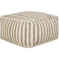 Pouf Beige u. Weiß Jute u. Baumwolle Quadratisch 60x60 cm Streifenmuster Boho Bodenkissen Sitzkissen Wohnzimmer Schlafzimmer Kinderzimmer von BELIANI