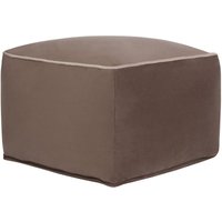 Pouf Braun Samtstoff Quadratisch 50 x 50 x 30 cm mit Paspel Modern Wohnzimmer Schlafzimmer Ausstattung Deko Sitzhocker Fußhocker Bodenkissen von BELIANI