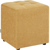 Pouf Hocker Gelb Stoffbezug Gesteppt Quadratisch 38 x 38 cm Modern Sitzhocker für Flur Wohnzimmer Garderobe Schlafzimmer Kinderzimmer von BELIANI