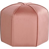 Pouf Rosa Samt-Stoffbezug Blumenform 45 x 45 x 42 cm Modern Wohnzimmer Schlafzimmer Ausstattung Deko Polsterhocker Sitzhocker Fußhocker von BELIANI