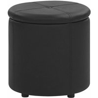 Pouf Schwarz Kunstleder mit Deckel und praktischem Stauraum Sitzhocker Fußhocker Glamour Look von BELIANI