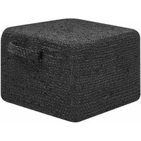 Beliani - Pouf Schwarz aus Jute 45 x 45 x 30 cm Quadratisch Geflochten Boho Sitzhocker Fußhocker für Wohnzimmer Kinderzimmer Flur - Schwarz von BELIANI