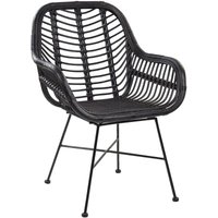 Beliani - Rattanstuhl Schwarz Rattan/Metall Perfekt für Garten Modern von BELIANI