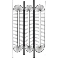 Raumteiler Schwarz Eisen 135 x 170 cm 3-Teilig Freistellbar Faltbar Modern Wohnzimmer Schlafzimmer Garderobe Innenbereich Stellwand Paravent von BELIANI