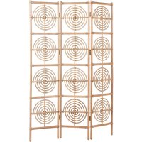 Beliani - Raumteiler Rattan Natur 117 x 180 cm 3-teilig Trennwand Paravent Raumtrenner Modern Boho - Natürlich von BELIANI