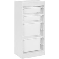 Regal mit 4 Aufbewahrungsboxen TOBIN Weiß von BELIANI