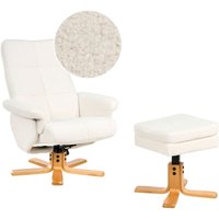 Relaxsessel mit Fußhocker Cremeweiß Bouclé Drehbar Manuell Verstellbare Rückenlehne Liegefunktion Modern Fernsehsessel für Büro Arbeitszimmer Relaxsessel mit Fußhocker Cremeweiß Bouclé Drehbar Manuell Verstellbare Rückenlehne Liegefunktion Modern Fernsehsessel für Büro Arbeitszimmer von BELIANI