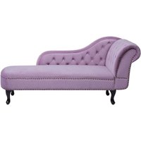 Beliani - Chaiselongue Rechtsseitig Violett Samtstoff Holzfüße Glamourös von BELIANI