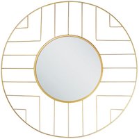 Wandspiegel Gold Glas und Metall rund ø 60 cm mit geomterischem Rahmen Wanddeko Dekoration Wohnzimmer Schlafzimmer Jugendzimmer - Gold von BELIANI