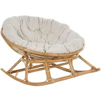 Schaukelstuhl Natur / Beige aus Rattan mit Kissen Boho Stil Indoor Outdoor Schaukelstuhl Natur / Beige aus Rattan mit Kissen Boho Stil Indoor Outdoor von BELIANI