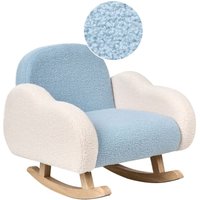 Schaukelstuhl für Kinder Hellblau aus Bouclé Teddy Stoff Gepolstert Wolken Form Niedrige Sitzfläche Kinderzimmer Schaukelstuhl für Kinder Hellblau aus Bouclé Teddy Stoff Gepolstert Wolken Form Niedrige Sitzfläche Kinderzimmer von BELIANI
