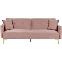 Schlafsofa 3-Sitzer LUCAN Samtstoff Rosa Schlafsofa 3-Sitzer LUCAN Samtstoff Rosa von BELIANI